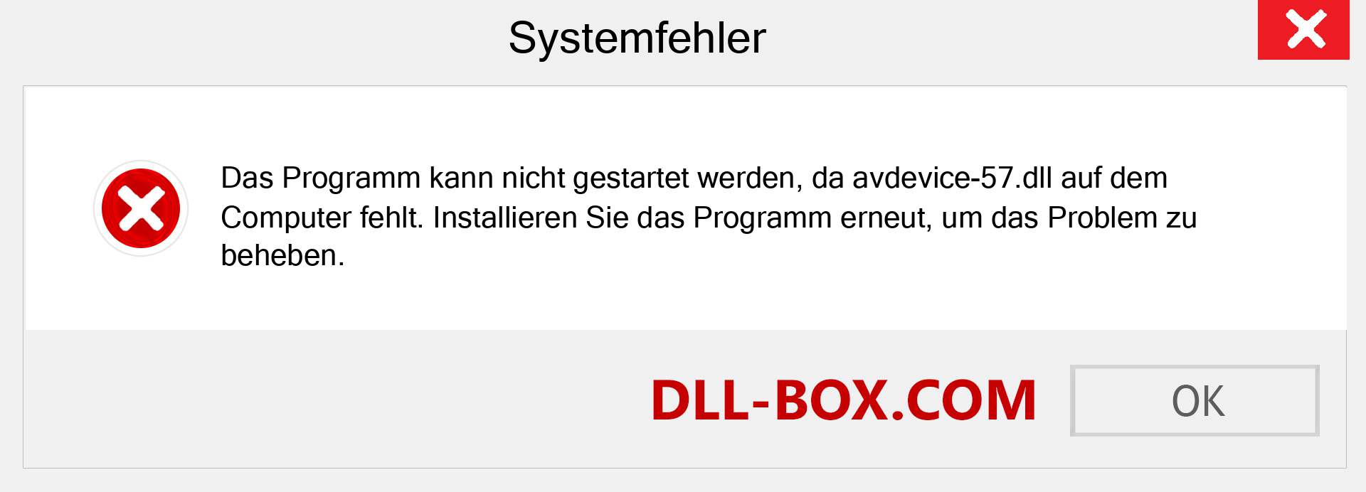 avdevice-57.dll-Datei fehlt?. Download für Windows 7, 8, 10 - Fix avdevice-57 dll Missing Error unter Windows, Fotos, Bildern