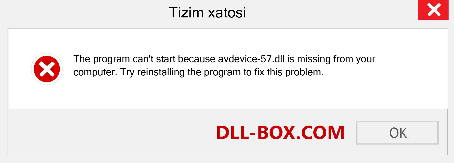 avdevice-57.dll fayli yo'qolganmi?. Windows 7, 8, 10 uchun yuklab olish - Windowsda avdevice-57 dll etishmayotgan xatoni tuzating, rasmlar, rasmlar